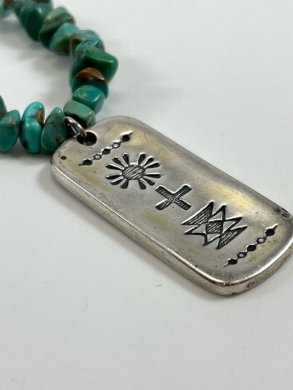 Vintage Designer Carolyn Pollack Relios Turquoise Bead Sterling Silver Necklace